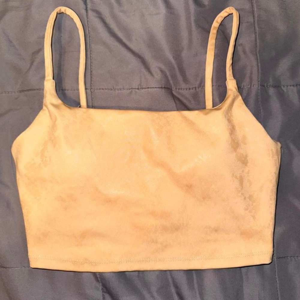Carbon 38‎ Tan Metallic Snake Cami Sports Bra Snakeskin X-Small